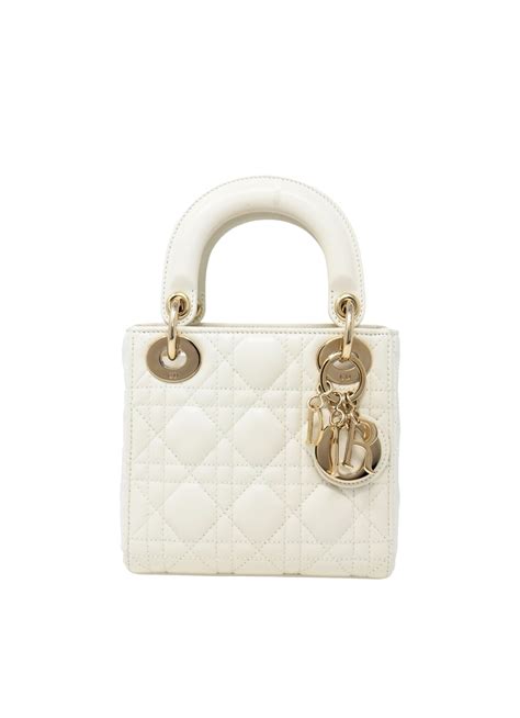 dior lady bag mini white